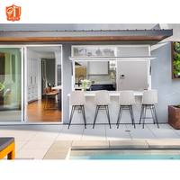 Ventanas Modernas de Diseño Americano con Persianas Verticales de Aleación de Aluminio, Amortiguador de Gas Abatible, Pantalla Magnética Extraíble para Cocina y Bar