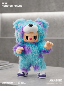 Figura di orso ribelle blu, alta 32 cm |   Peluche Originale IP, Giocattolo d'Arte <span class=keywords><strong>da</strong></span> <span class=keywords><strong>Collezione</strong></span>, Mostro Kawaii Spaventoso e Carino, Regalo - Product Image 4
