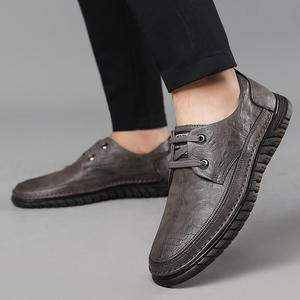 Zapatos de vestir de cuero para hombre, primavera/otoño, nuevo estilo, informales de negocios, con diseño antideslizante y suela suave para conducir. - Product Image 4