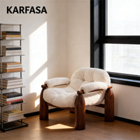Fauteuil individuel en bois massif, design moderne et minimaliste, en tissu, pour la maison et les loisirs