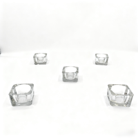 Verre Transparent romantique photophore carré bougeoir accessoires pour la maison ambiance créative aux chandelles dîner décoration