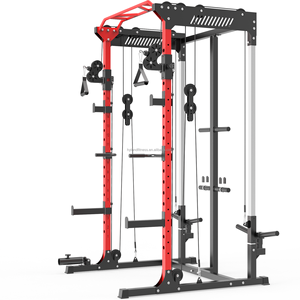 Estación multifunción con <span class=keywords><strong>polea</strong></span> alta y baja, entrenador funcional, cable crossover, máquina de dominadas, remo bajo y rack de potencia para gimnasio en casa - Product Image 2