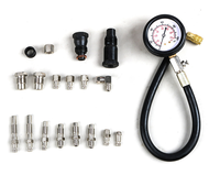 Kit d'outils de testeur de compression moteur universel 14 pièces Ensemble de manomètres de pression de cylindre avec adaptateurs pour diagnostic et réparation automobile