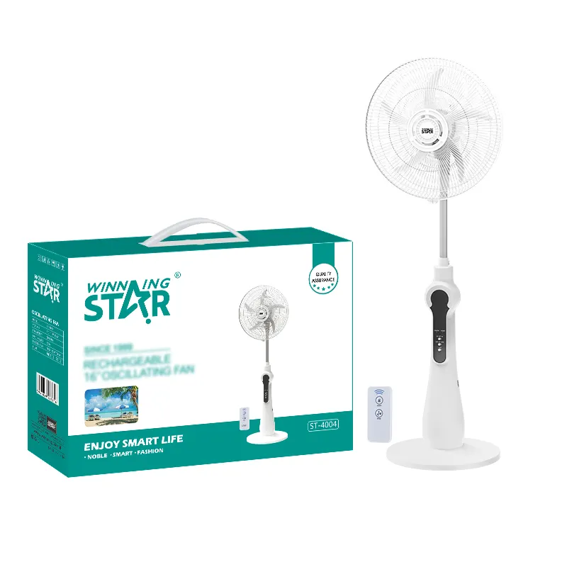 Winnende Star Oplaadbare 16Inch Staande Verstelbare ST-4004 Elektrische Vloer Fan