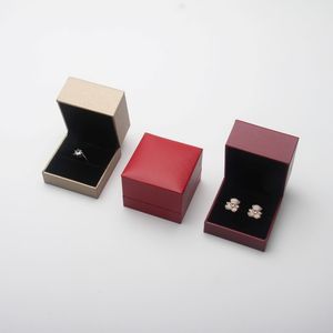 Elegant Jewelry Set <b>Box</b> Minimalist Design <b>Hinged</b> PU Leather Jewelry Display <b>Box</b> Flocked Insert Debossing Logo OEM Accepted - Product Image 5