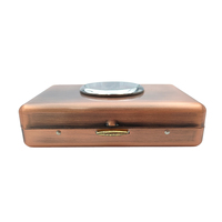 Étui à cigarettes personnalisé en métal doré avec horloge intégrée, porte-cigarettes carré de poche, cadeau promotionnel