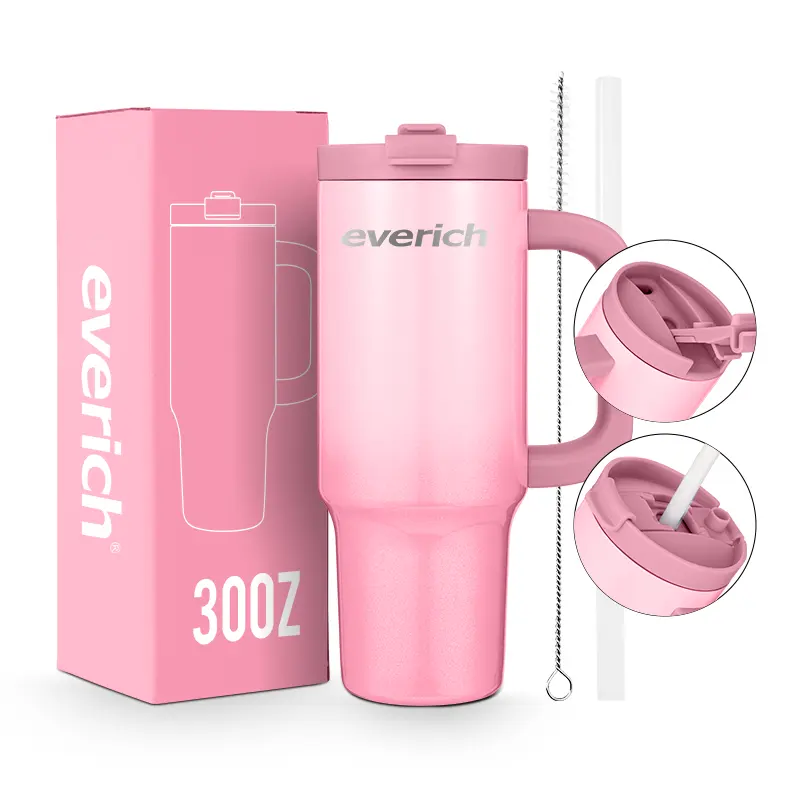 Everich disesuaikan 32oz ODM Insulate Double dinding botol baja anti karat Tumbler dengan pegangan