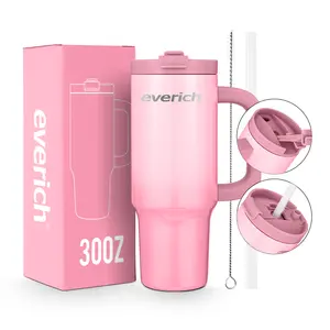 Everich disesuaikan 32oz ODM Insulate Double dinding botol baja anti karat Tumbler dengan pegangan