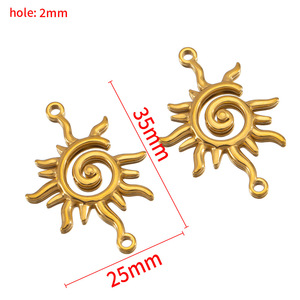 จี้สเตนเลสสตีลจากการเผาดวงอาทิตย์แบบรูคู่ตัวเชื่อมต่อแบบคลื่นเสน่ห์สำหรับเครื่องประดับ DIY ทำเครื่องประดับคริสเตียนสำหรับ - Product Image 3