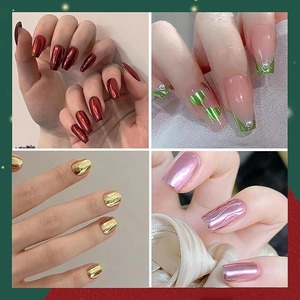 Poudre chromée pour ongles en gel, 6 couleurs, argent, or, rouge, bleu, vert, rose, effet miroir métallique, pigment pour ongles, poudre chromée - Product Image 2