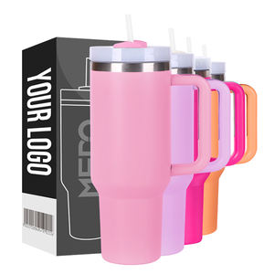 Vaso Térmico Portátil Personalizado al por Mayor, de Acero Inoxidable de Doble Pared, Aislado, de 40oz, con Asa y Pajita - Product Image 1