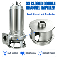 Pompe submersible pour eaux usées en acier inoxydable 304 YL WQ-S, à bride carrée GB, anti-colmatage, moteur entièrement en cuivre, IP68, basse pression, usage commercial