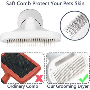 Sèche-cheveux pour animaux de compagnie, brosse de toilettage 2 en 1, peigne en acier inoxydable ABS, alimenté par batterie, pour chat et chien - Product Image 5