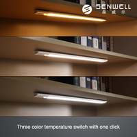 3 Couleurs Éclairage d'armoire LED rechargeable Forme d'onde unique Capteur de mouvement sans fil Télécommande Maison Chambre Salle de bain Ombre PC