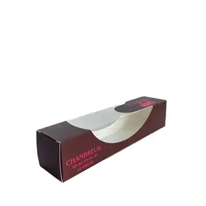 定制亮粉色奶牛剪影印花酒红色纸巧克力马卡龙包装盒，创意造型透视窗口