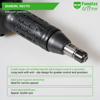 Fumetax 32 000 tr/min 127V/60Hz Mandrin 1/4 po (6,35 mm) Col long Conception antidérapante Moteur sans balais 550W Meuleuse droite DIY