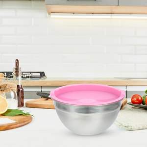 Wholesale Wholesale Stainless Steel Silicone Antiskid Basin <b>Colorful</b> Kitchen <b>Mixing</b> Salad <b>Bowls</b> Set With Airtight Lids - Product Image 5