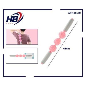 Pastel Pink 41CM Three-<b>Ball</b> Massage <b>Stick</b>-for <b>Sticks</b> <b>Balls</b> Rollers - Product Image 1