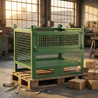 Cage de stockage en treillis métallique galvanisé avec poteau d'angle, œillet, crochet de levage, plaque vierge et loquet coulissant, taille personnalisée en usine