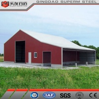 Structure en acier léger de grande portée personnalisée Entrepôt en métal Granges Bâtiment Maison préfabriquée Kits de maison Barndominium avec design