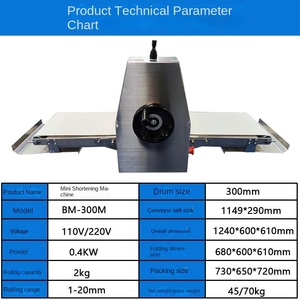 Máquina laminadora de masa comercial para croissant, maquinaria de panadería, laminadora de masa para pizza, laminadora de rodillos - Product Image 4