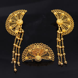 Parures pour femmes en plaqué <span class=keywords><strong>or</strong></span> <span class=keywords><strong>18</strong></span> carats Parures de boucles d'oreilles vides pour la fabrication de <span class=keywords><strong>bijoux</strong></span> en <span class=keywords><strong>or</strong></span> jaune - Product Image 4