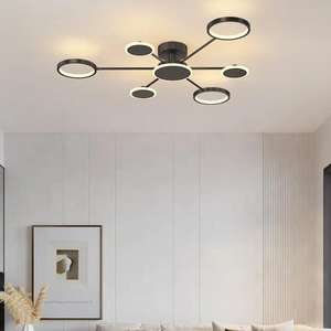 Plafonnier LED moderne avec forme créative Design acrylique ultra-mince pour chambre et salon Base en aluminium - Product Image 5