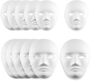 Masker Wajah penuh DIY <span class=keywords><strong>Paintable</strong></span> putih DIY masker pesta masker wajah penuh untuk kerajinan, topeng, Mardi Gras dan pemasok Halloween - Product Image 1