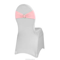Rubans de chaise élastiques en polyester/spandex rouges, lot de 50 avec boucles, pour décorations de mariage, fête prénatale et banquet