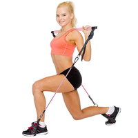 Kit d'exercices Pilates en gros avec barre réglable, barre de traction TPE, bandes de résistance 20/30/40lbs, équipement de gym complet pour le corps