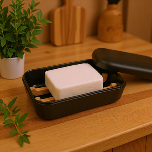 No plástico rectángulo biodegradable fibra <span class=keywords><strong>de</strong></span> bambú jabonera ducha titular caja para viaje - Product Image 1