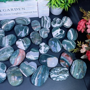 Cristaux de guérison en quartz naturel vert jaspe licorne en forme de cœur pour la décoration, vente en gros - Product Image 2