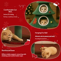 Arbre à chat sur le thème de Noël, grand modèle, avec lit pour chat, tout-en-un, jouet domestique, vente en gros