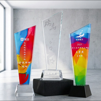 Trophée personnalisable en cristal K9 transparent avec option de gravure pour la reconnaissance d'entreprise, les célébrations d'équipe, les récompenses de leadership et les événements majeurs