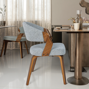 Modern <b>Bentwood</b> Frame Dining <b>Chair</b> with Fabric Upholstery Durable Strong for Bedroom Outdoor Restaurant Living Room Furniture - Product Image 4