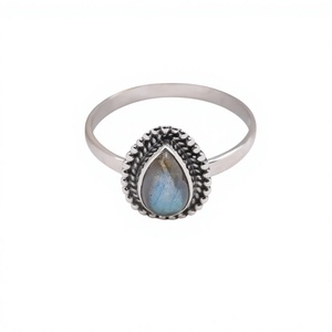 Bague en argent sterling 925 avec pierre précieuse labradorite, bijoux fins faits à la main, style chrétien tendance, certifiés - Product Image 1
