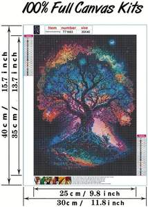 Kit di pittura diamante <span class=keywords><strong>albero</strong></span> della vita per adulti Moon Full Drill Diamond Dots dipinti per principianti - Product Image 2