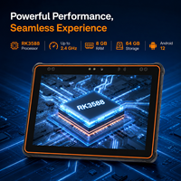 Tablette robuste 10,1 pouces, processeur octa-core 2,4 GHz, 8 Go de RAM, 64 Go de ROM, Android 12, batterie 5000 mAh, pour le travail sur le terrain