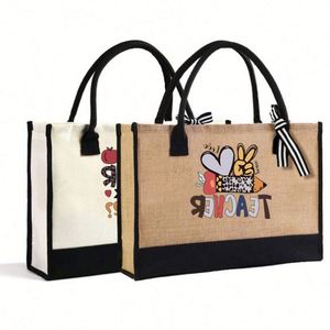 Customized <b>Gift</b> Jute Tote <b>Bag</b> <b>Extra</b> <b>Large</b> Reusable Grocery Shopping <b>Bag</b> - Product Image 1