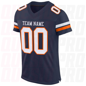 Camiseta de Fútbol Americano Personalizada para Hombre, Cuello en V, Manga Corta, Color Azul, Impresión Sublimada, Malla Transpirable, Corte Regular, Nombre del Equipo Personalizable - Product Image 3