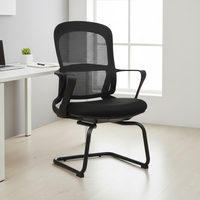 Chaise de bureau moderne en maille avec accoudoirs fixes et structure métallique - Prix bas