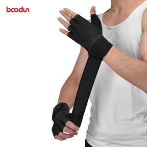 Guantes Deportivos Bao Dun, Medios Dedos, para Levantamiento de Pesas, Anticallos, con Soporte para Muñeca, para Hombre, Deportes al Aire Libre, Negros, Poliéster, Tallas MLXL - Product Image 1