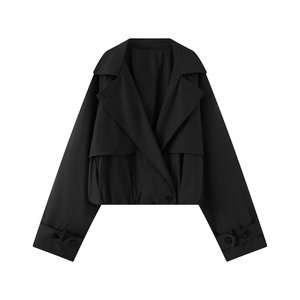 TAOP&ZA 2026 Nuova Giacca Corta Estiva Francese Casual Versatile con Risvolto, Maniche Lunghe e Tinta Unita 26070 - Product Image 2