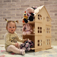Meuble de rangement en bois pour maison de poupée, étagères de rangement pour jouets, bibliothèque, meubles de salon et de chambre, design minimaliste durable