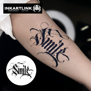 Tatuaje Temporal Personalizado <span class=keywords><strong>de</strong></span> Letras Góticas con Sonrisa, Caligrafía Chicana, Estilo Herbal, Semipermanente 15 Días, Arte Corporal para Brazo y Pierna, Venta al por Mayor - Product Image 2