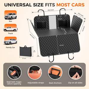 Yeni tasarım kaymaz Pet seyahat su geçirmez ped arka koltuk ile depolama köpek koltuk örtüsü - Product Image 6