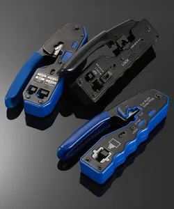 Cat6 konektörü Crimper pense RJ45 ağ araçları lan sıkma aracı üzerinden kolay geçiş