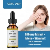 Gouttes oculaires OEM Halal à la marguerite, zéaxanthine et lutéine – Complément pour les yeux – Prix de gros – Vitamines pour les yeux – Gouttes liquides de lutéine