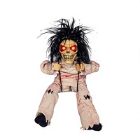 Jouet fantôme suspendu d'Halloween, fantôme en cage de prisonnier, avec lumière électrique et son, peut être accroché ou porté à l'épaule, pour l'extérieur