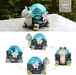 Statues de jardin solaires à LED, décorations paysagères extérieures, résine, IP55, étanches, lumières de chemin - Product Image 2